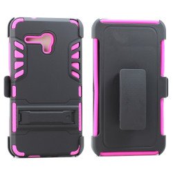 Alcatel OneTouch Fierce XL 5054 Hard Shield Holster Combo Belt Clip Case (Hot Pink)